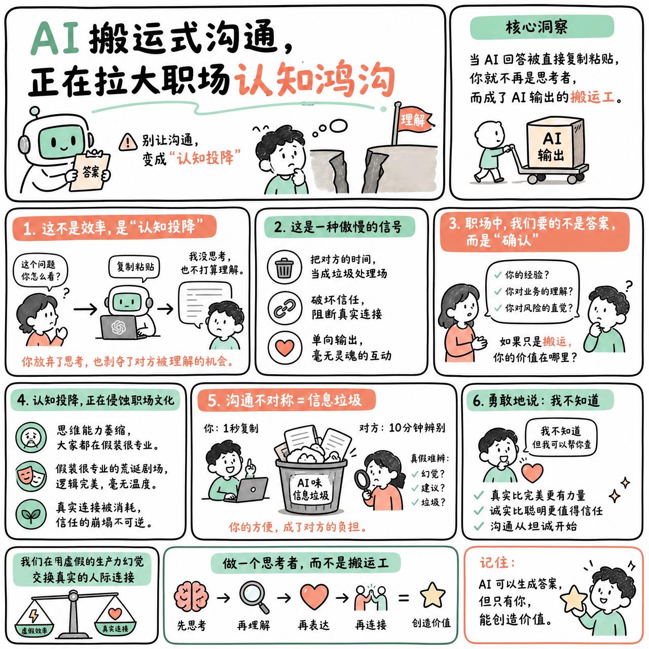 【AI搬运式沟通，正在拉大职场认知鸿沟】

快速阅读：当人们开始把 AI 的回答