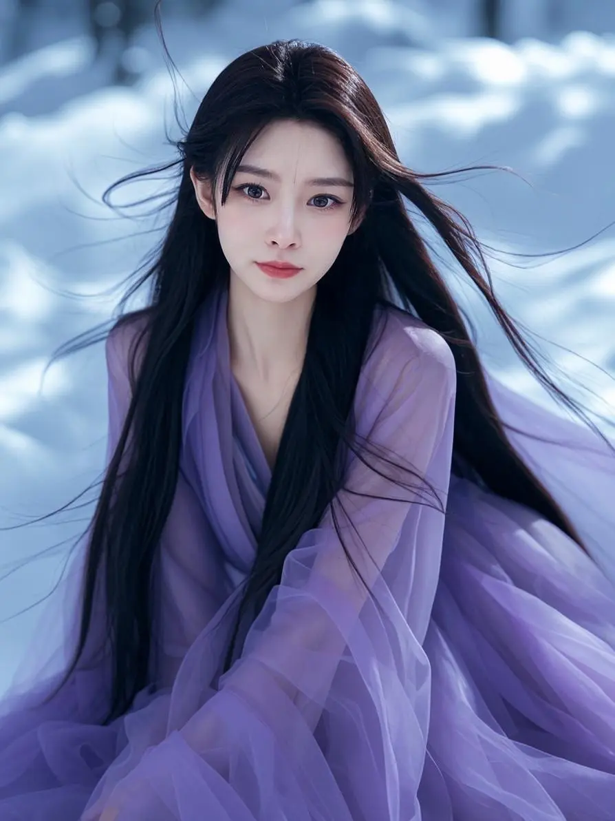 雪地长纱