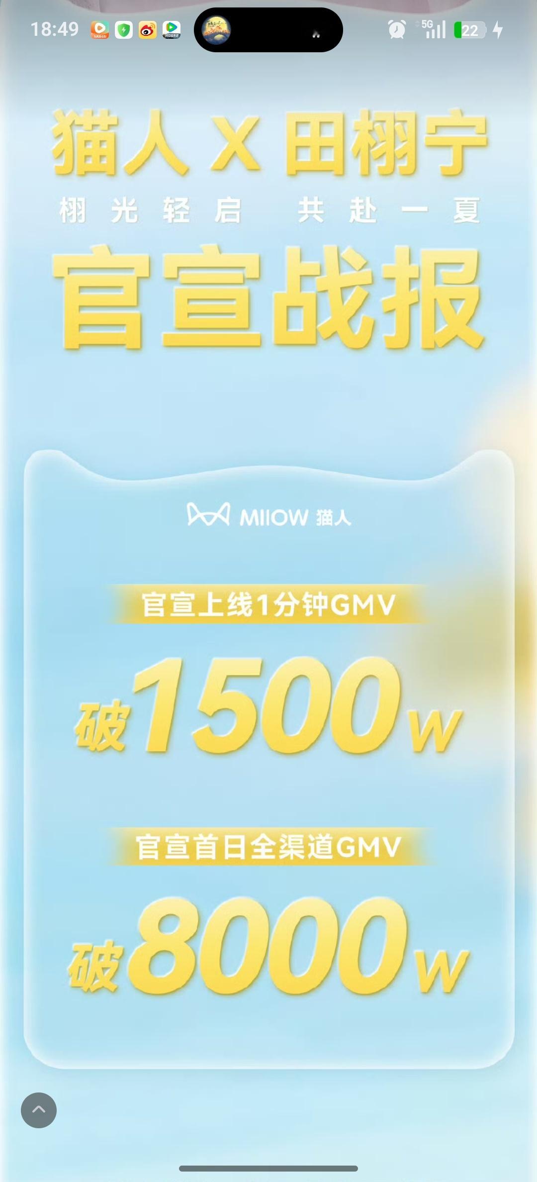 田栩宁猫人销售额突破8000万啥意思啊，猫人咋一会gmv一会销售额