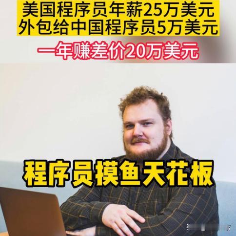 美国程序员年薪25万美金，以5万美金的价格将工作转包给中国同行，每年躺赚20万美