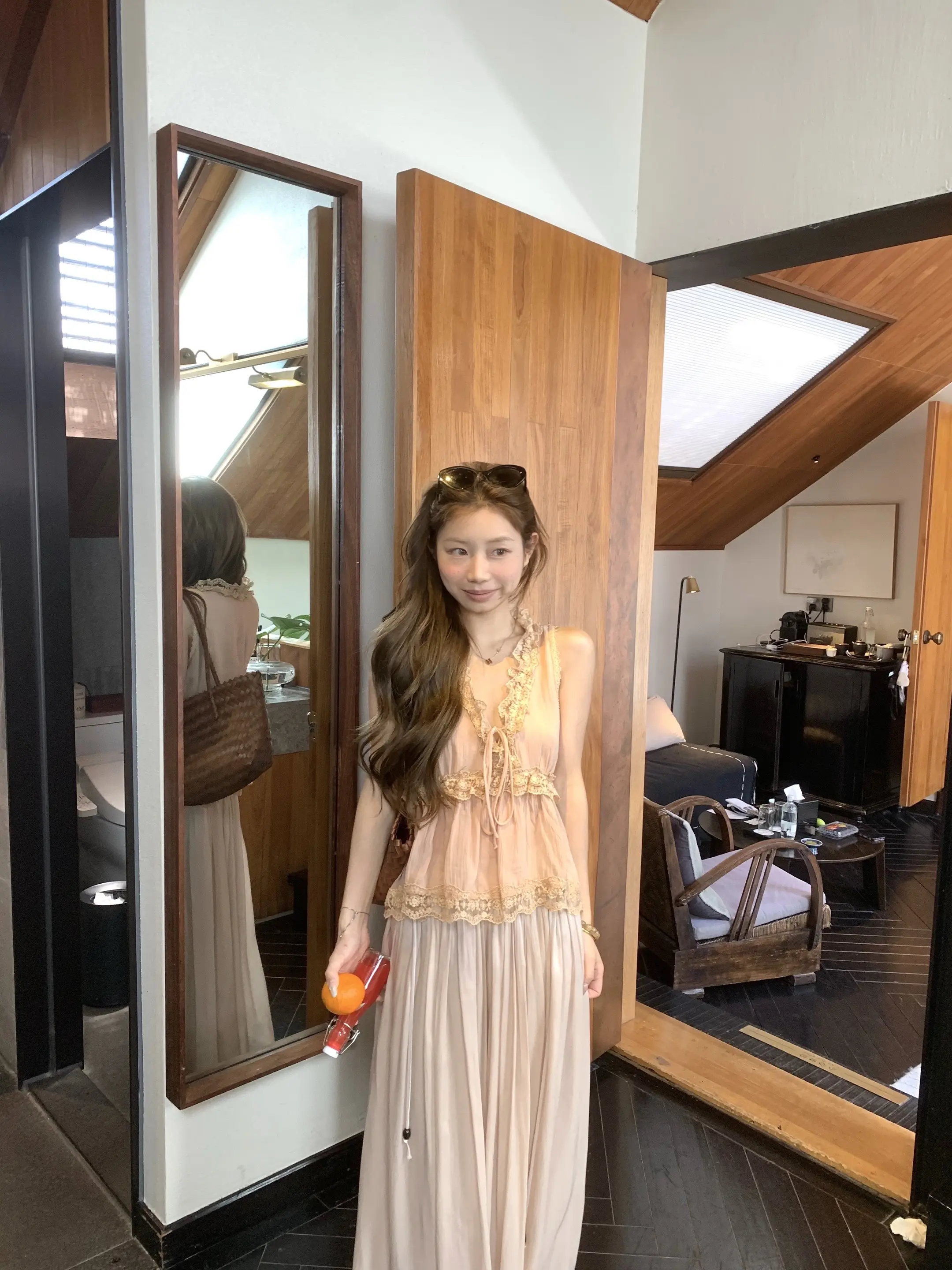 温柔夏日ootd 温柔风穿搭 夏季穿搭 粉色系 甜美女孩