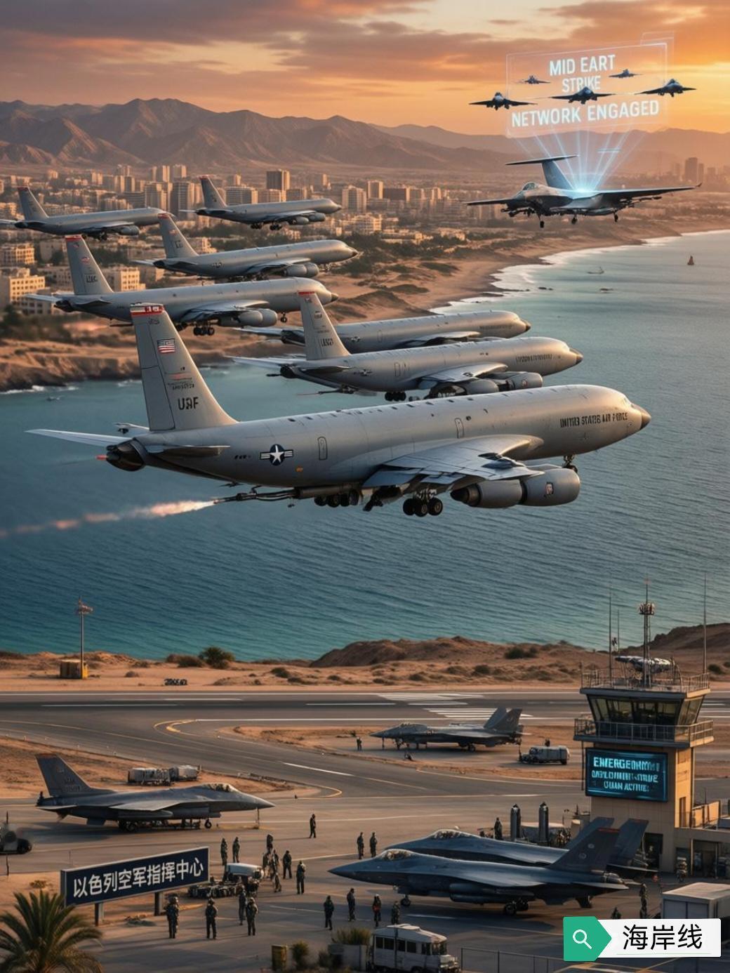 总台记者2月27日的消息，26日晚间，大约20架美军加油机降落在以色列本·古里安