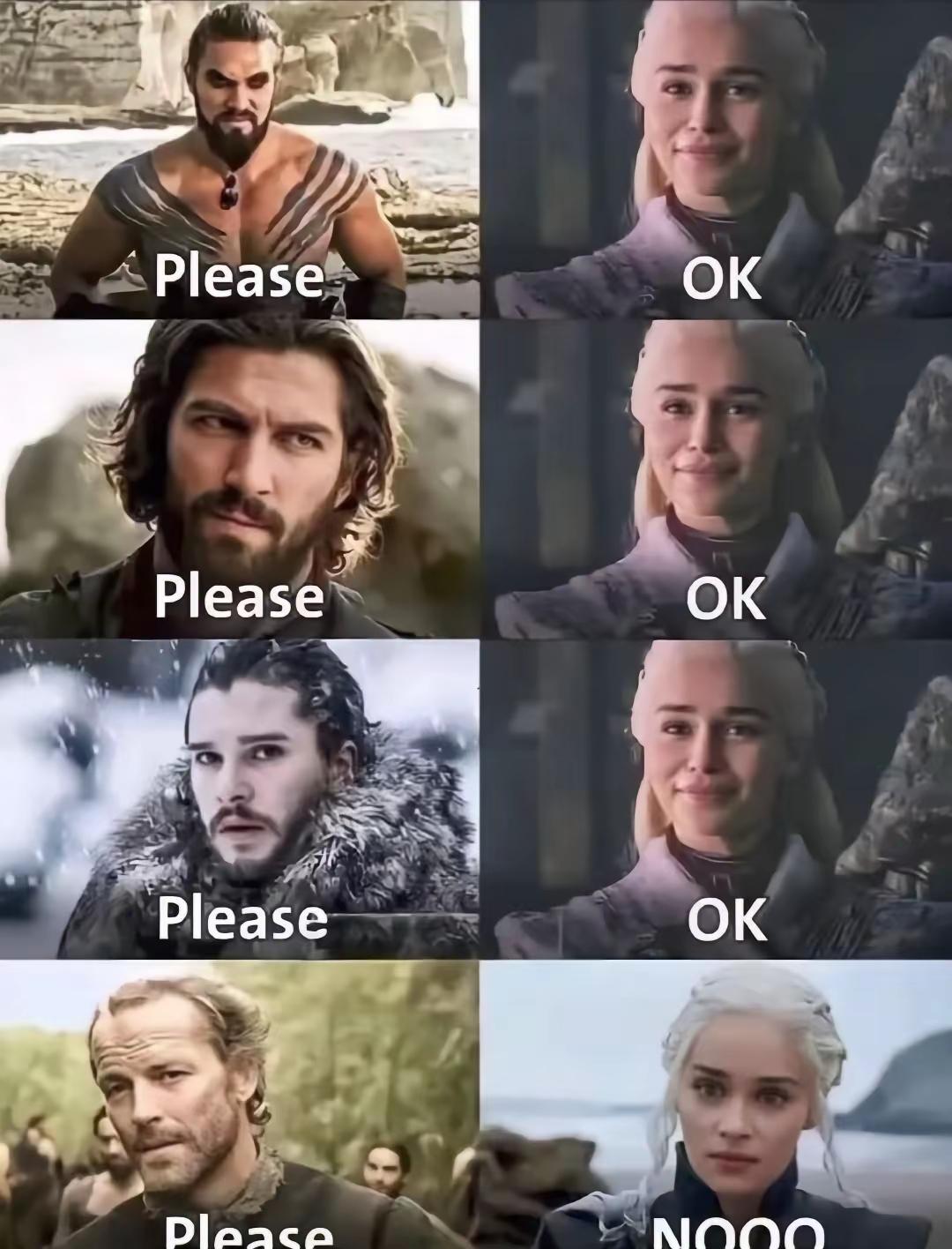 看到友友发的图，配文是“大熊一点机会也没有”，忍不住说两句。
权利的游戏这部剧，