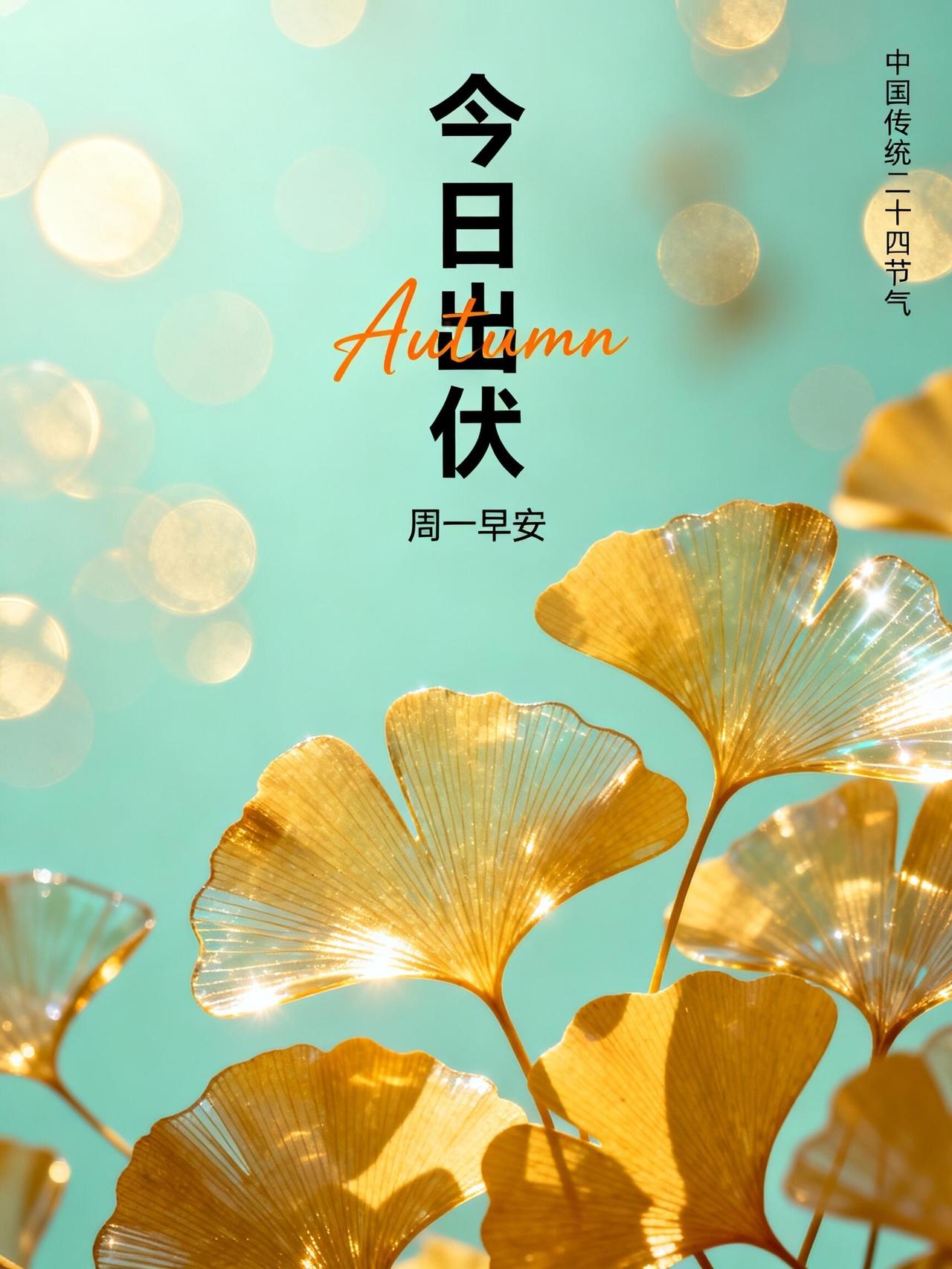 清晨问好，今日出伏🌤️。伏天褪去，但是秋老虎依旧可能到访，日间尚有余热，早晚凉