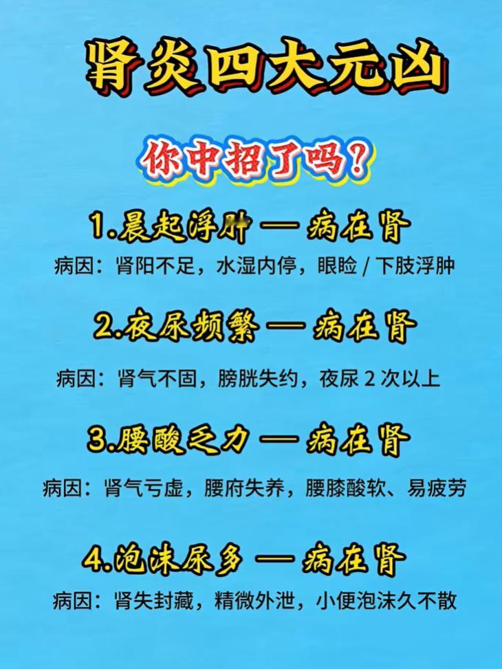 腰酸夜尿泡沫多，多为肾气亏虚信号