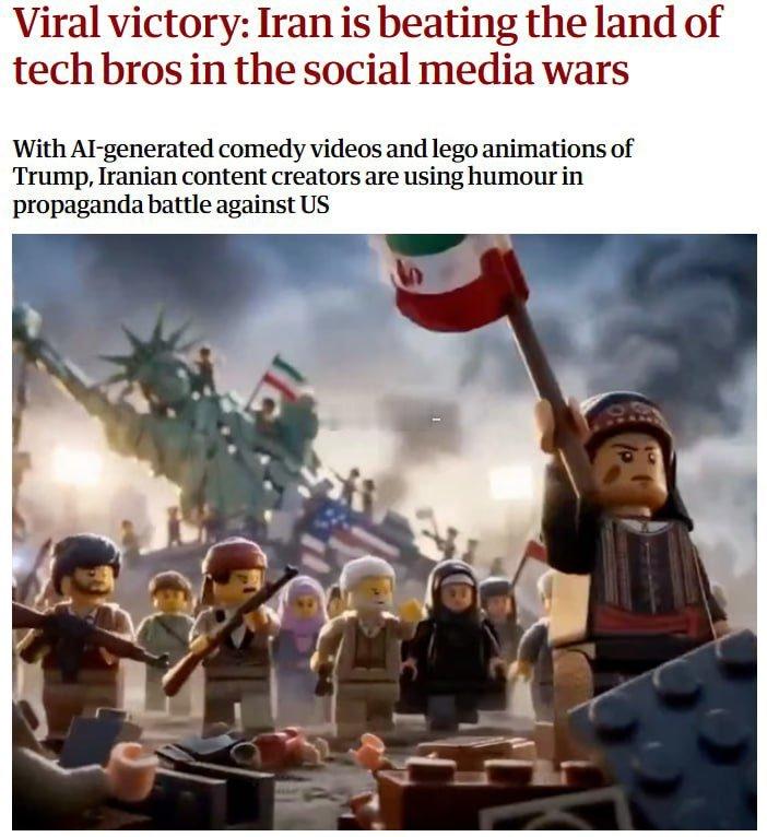 据《卫报》报道，伊朗正凭借幽默和表情包在与美国的信息战中取得胜利。伊朗在社交媒体
