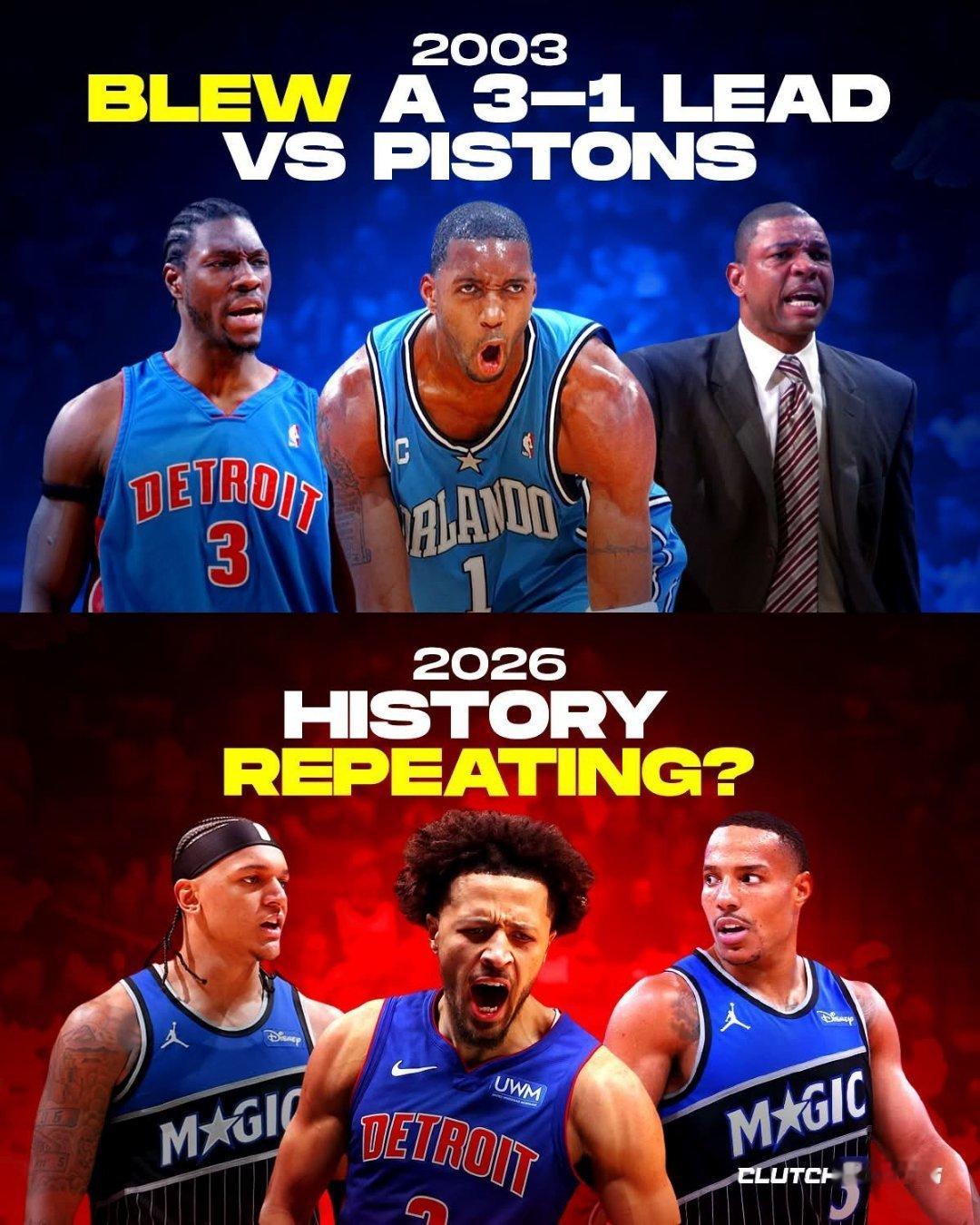 NBA 2003年，特雷西·麦克格雷迪和奥兰多魔术队掌控着比赛。他们以3比1领先