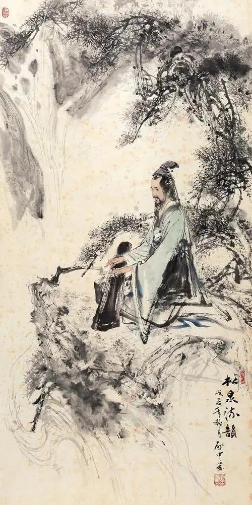 上联：松泉流韵琴弦颂
下联：[玫瑰]

网络图片/诚谢侵删