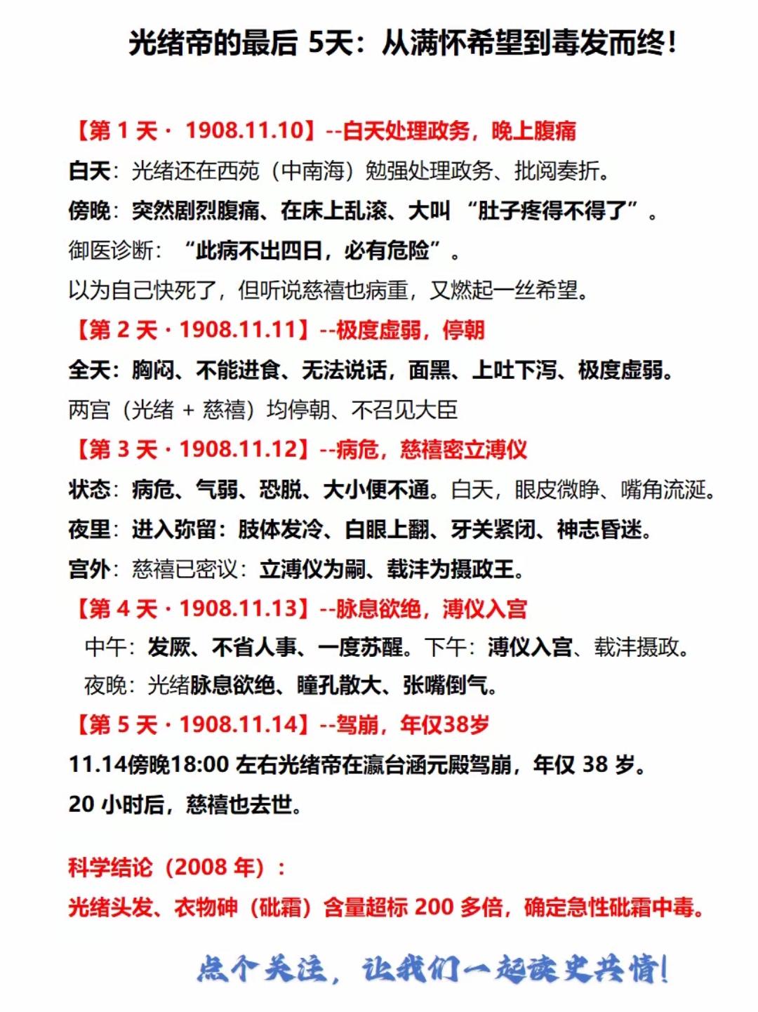 慈禧这娘们儿真狠！临死，都非要把光绪给带走！
  根据国家清史工程权威检测，光绪