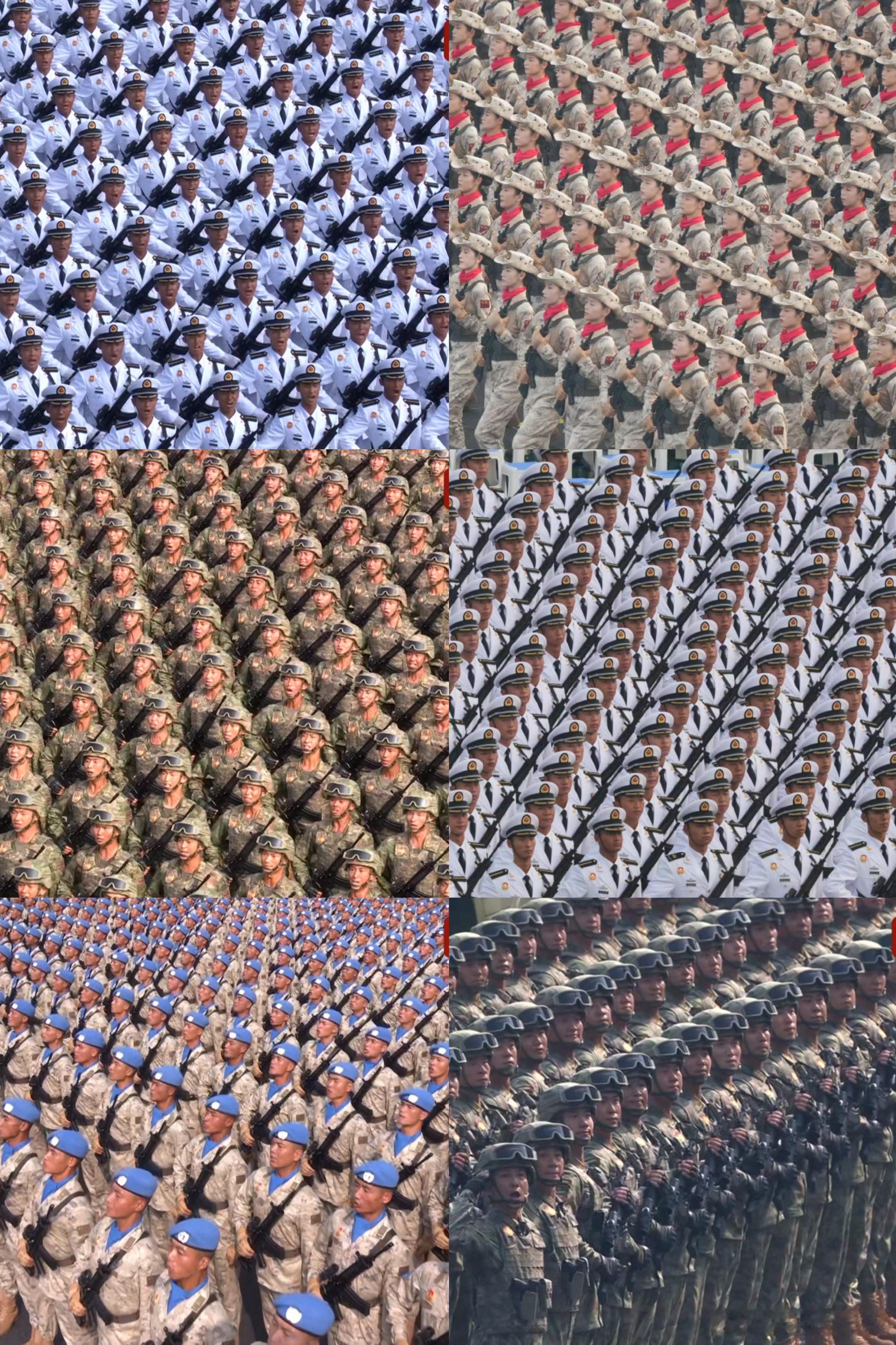 太震撼，疯狂截图！自豪感油然而生！我们人民子弟兵的精神面貌让人安心[努力]阅兵直