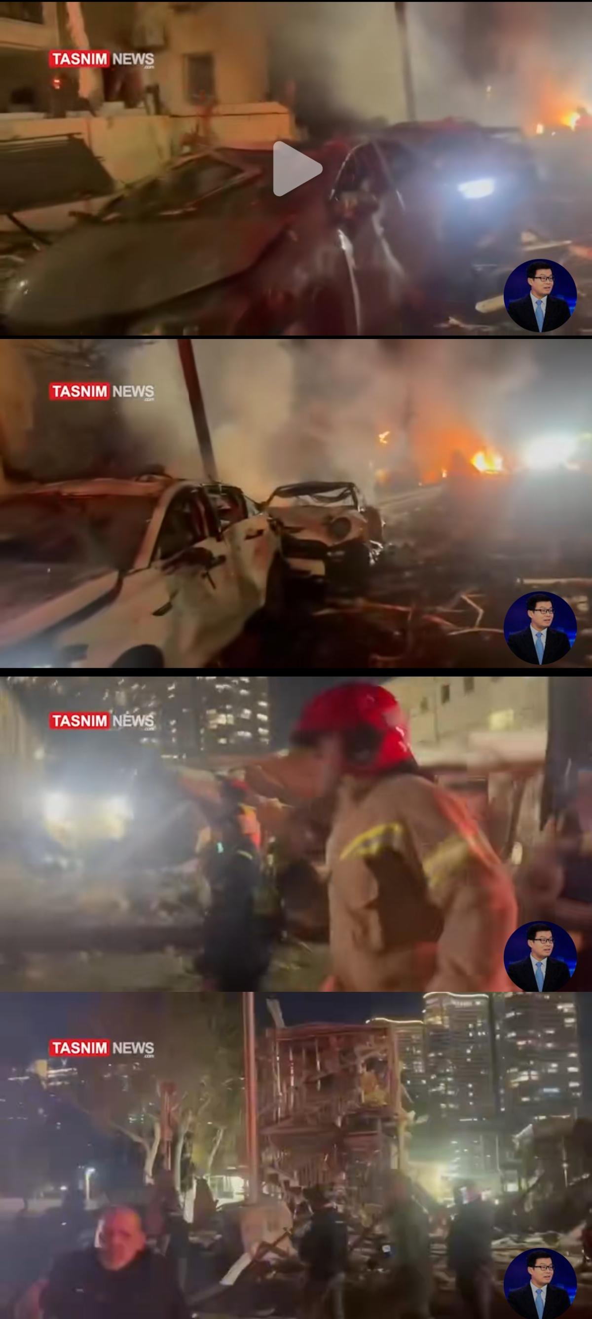 以色列国防部总部大楼一片废墟。以色列这帮鬼子也有今天，大快人心！