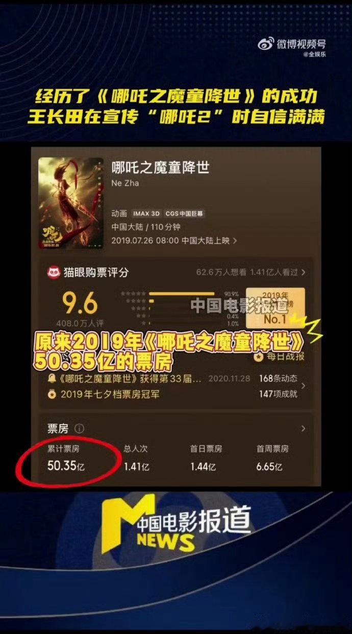 家人们，王长田的意外与自信，成功点燃我对哪吒2的热情，坐等这部动画票房称霸全球！