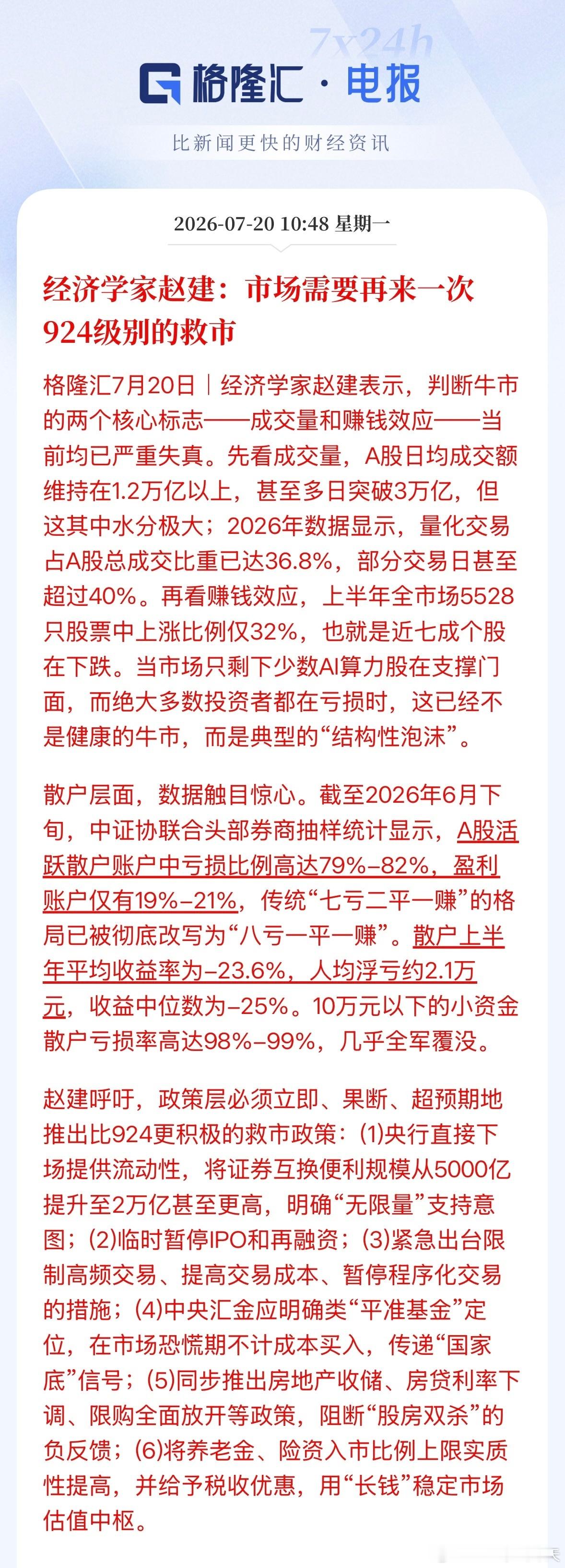A股经济学家：市场需要再来一次924级别的救市。 