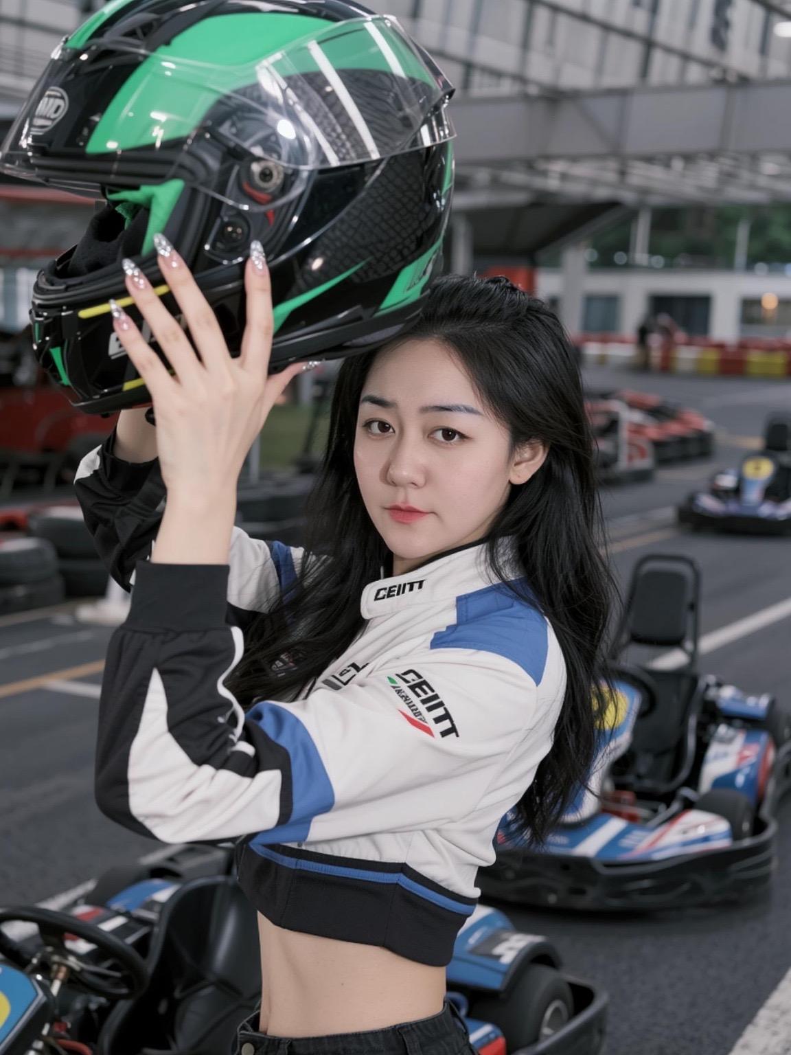 酷飒赛车风 女赛车手