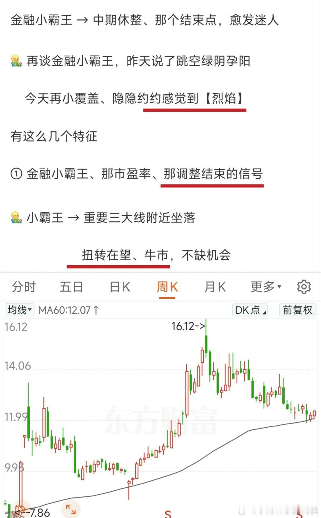 财财的第二重要标的金融小霸王、今天小中阳吞一个月颓势为什么呢？如图、连续五六次暗