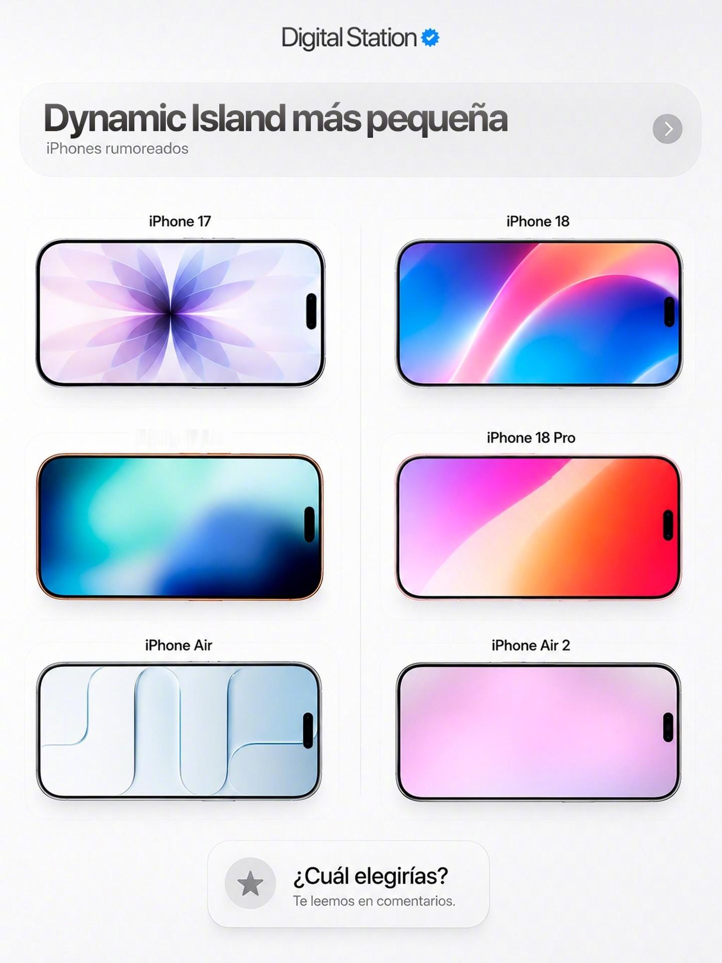 iPhone17  vs  iPhone18系列对比，更小的灵动岛，你们喜欢嘛 