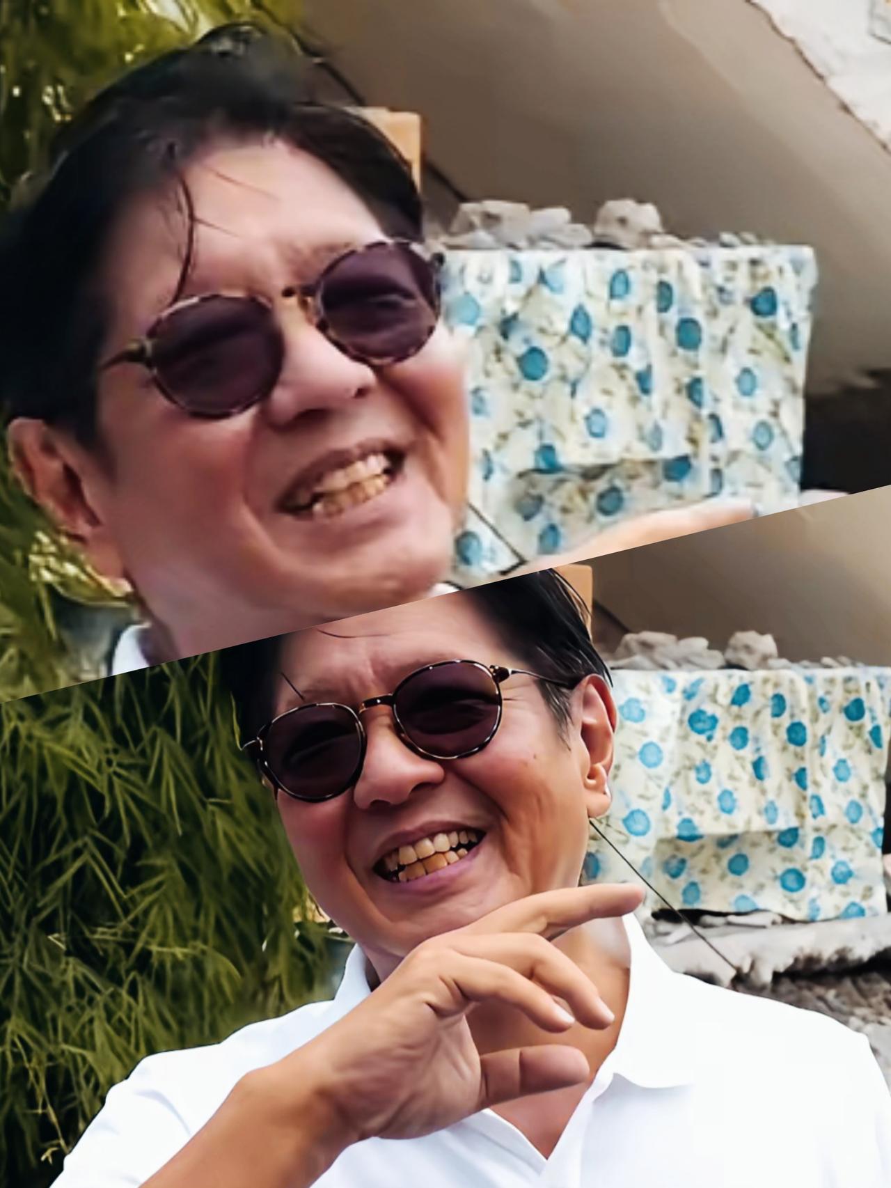 菲律宾总统小马斯科站在受损的建筑物前，竟然能笑容满面的谈笑风生，这是什么样的心理