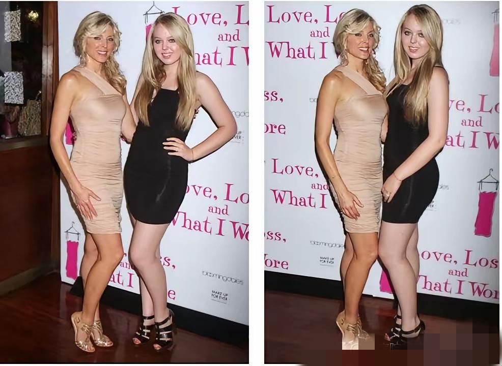 特朗普的第二任妻子是玛拉·梅普尔斯和其女儿蒂芙尼站在一起看上去一样高，但在身材、