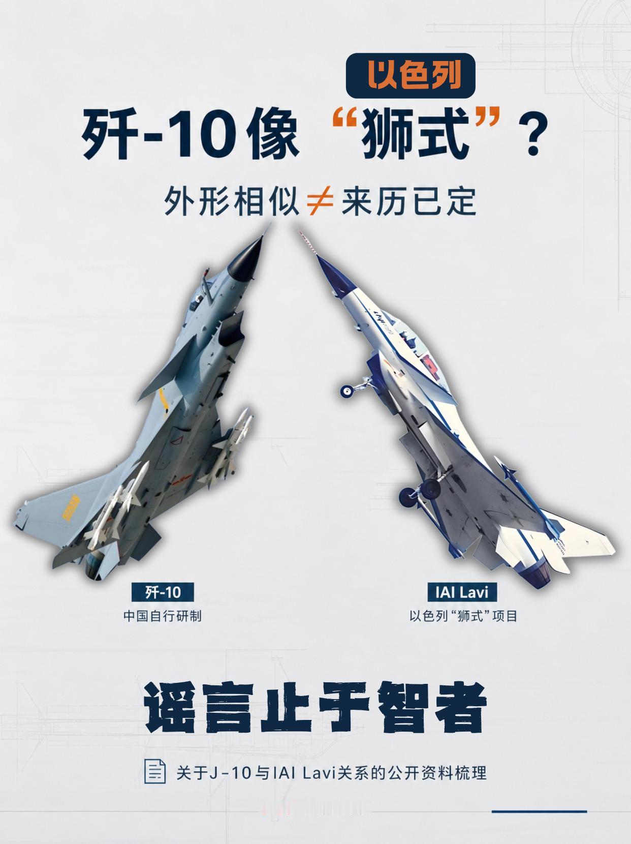 歼-10抄“狮”式？证据链卡在哪就说哪！
歼-10和以色列“狮式”确实长得像，但