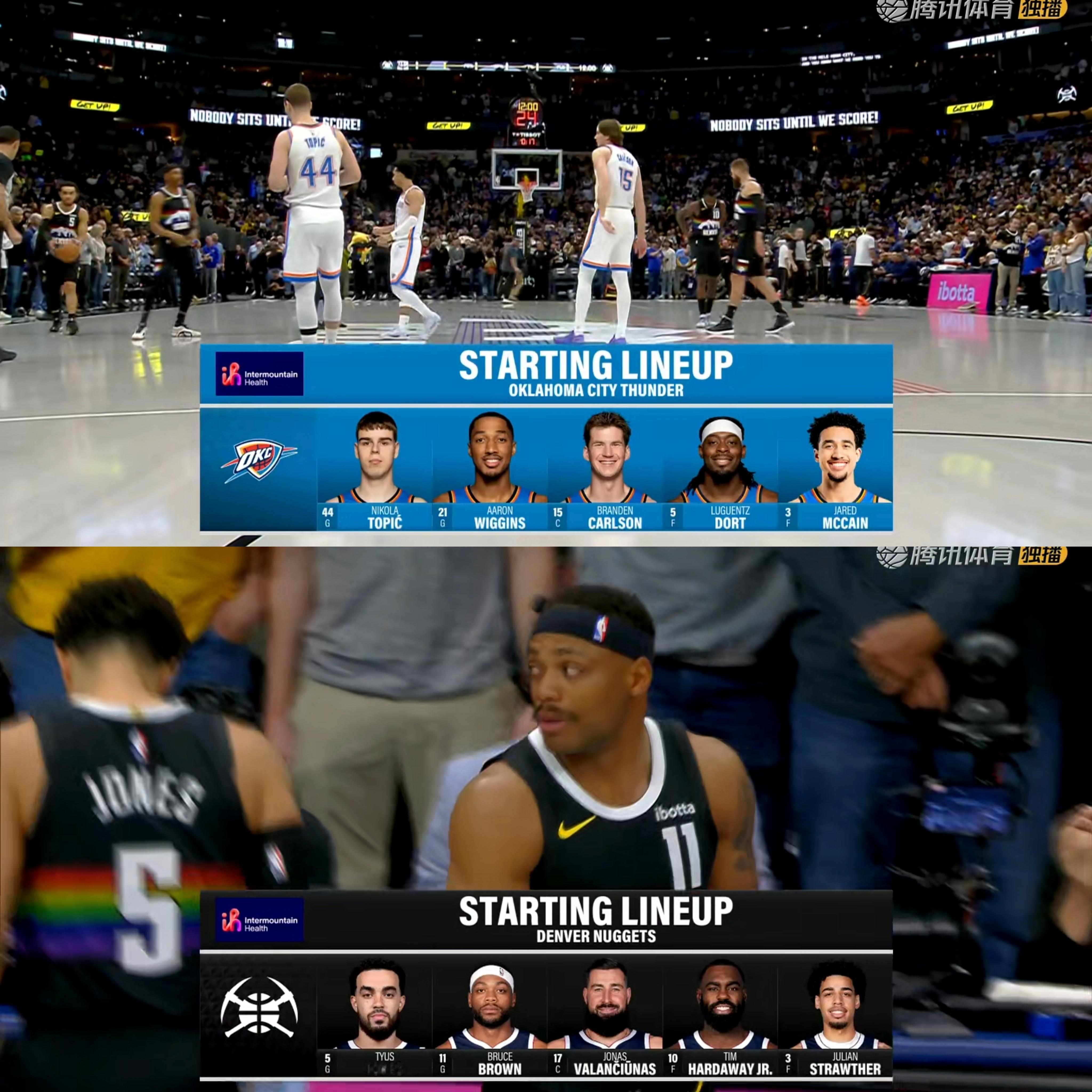 西部第一和西部第三的对决雷霆vs掘金