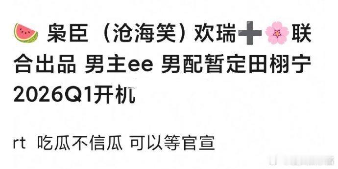 🍉《枭臣》主演成毅、田栩宁，期待吗 