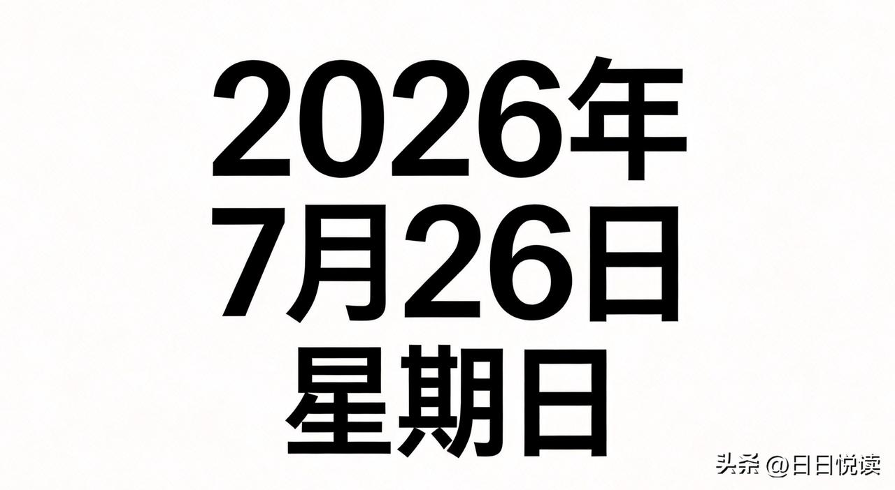 今天是2026年7月26日，丙午年六月十三，星期日，下面是今天的重点新闻资讯。