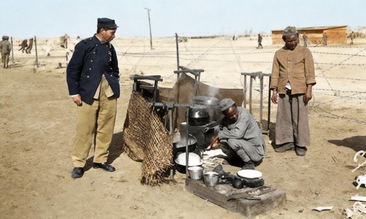 1918年，欧洲一战华工的烹饪方式引得非洲籍劳工极为好奇。刚刚到了欧洲，华工对外