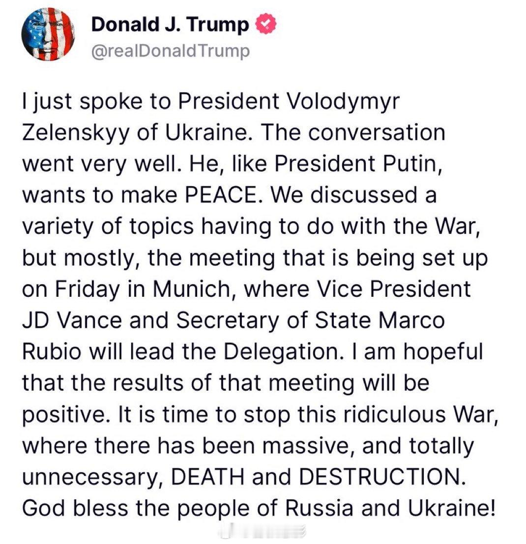 🇺🇸🇺🇦特朗普与普京通电话后，致电泽连斯基，谈及与普京的对话内容。特朗普