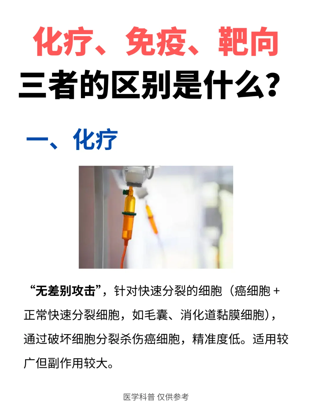 化疗、免疫、靶向，三者的区别是什么？