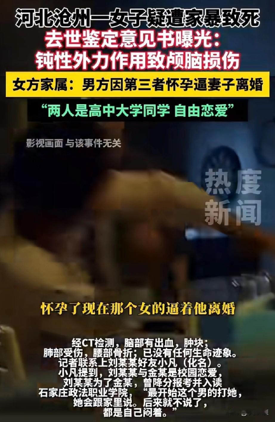 河北沧州孟村金某婚内出轨并将妻子殴打致死，其母张某随后清理现场血迹，删除监控，还