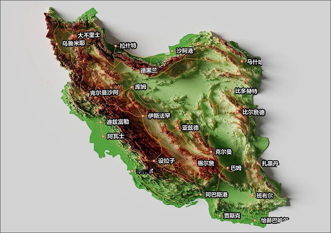 特朗普估计是被伊朗的地形吓到了，喊了这么久的地面进攻依旧没影。

伊朗的地形以高
