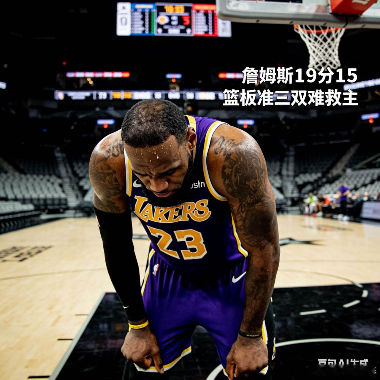 詹姆斯 19分15篮板准三双难救主 湖人不敌马刺止步杯赛八强NBA 北京时间12