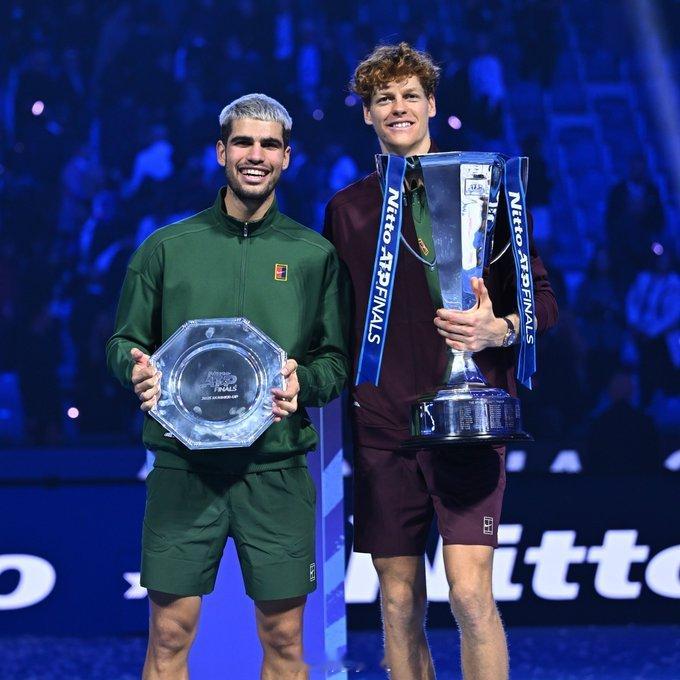 自2024年以来，辛纳和阿尔卡拉斯共同参加的19站比赛中赢得了18座冠军🏆20