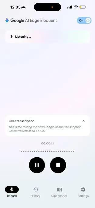 谷歌针对 iOS 平台推出了一款名为“Google AI Edge Eloque
