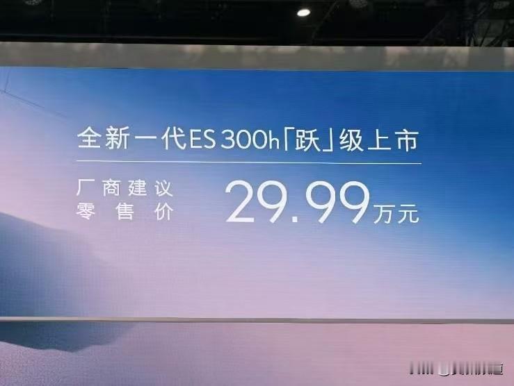 新ES 29.99万，仅推出一款车型，搭载2.0L混动。