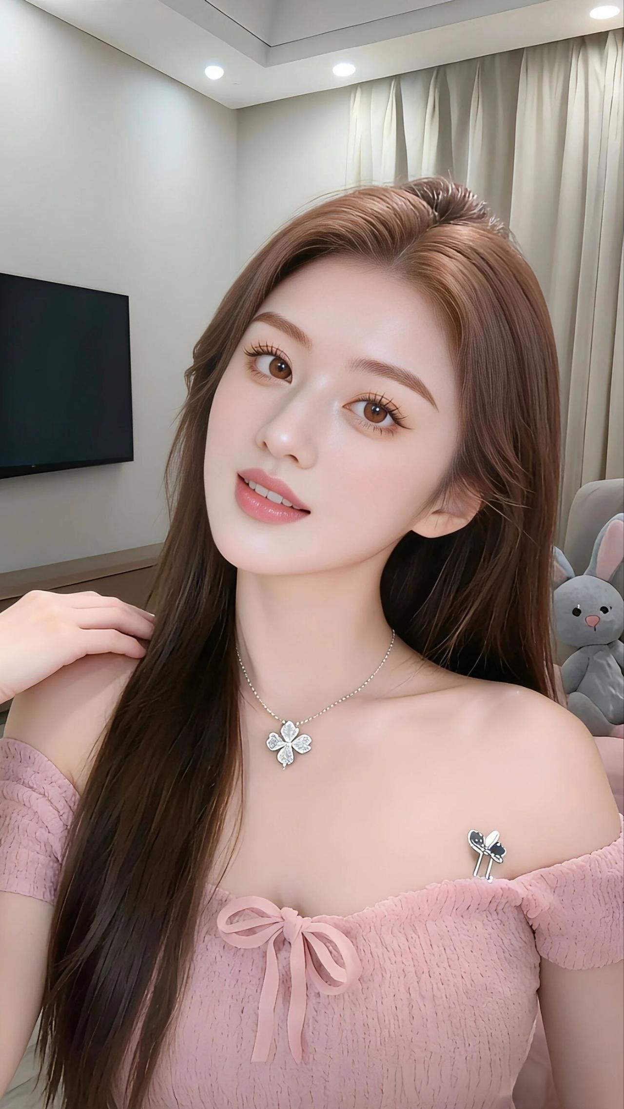 温柔甜美的少女心，粉色露肩连衣裙，梦幻的粉色调，让人心动不已！💖🌸💕