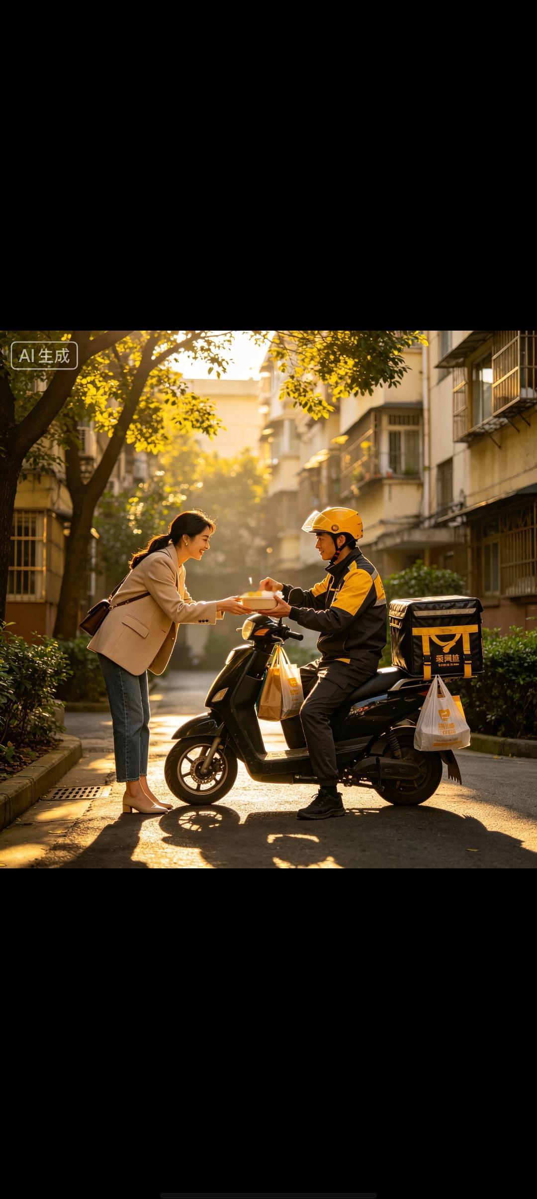 每一次送餐，他们都争分夺秒，生怕耽误了我们用餐。可能会因为交通拥堵而焦急，可能会