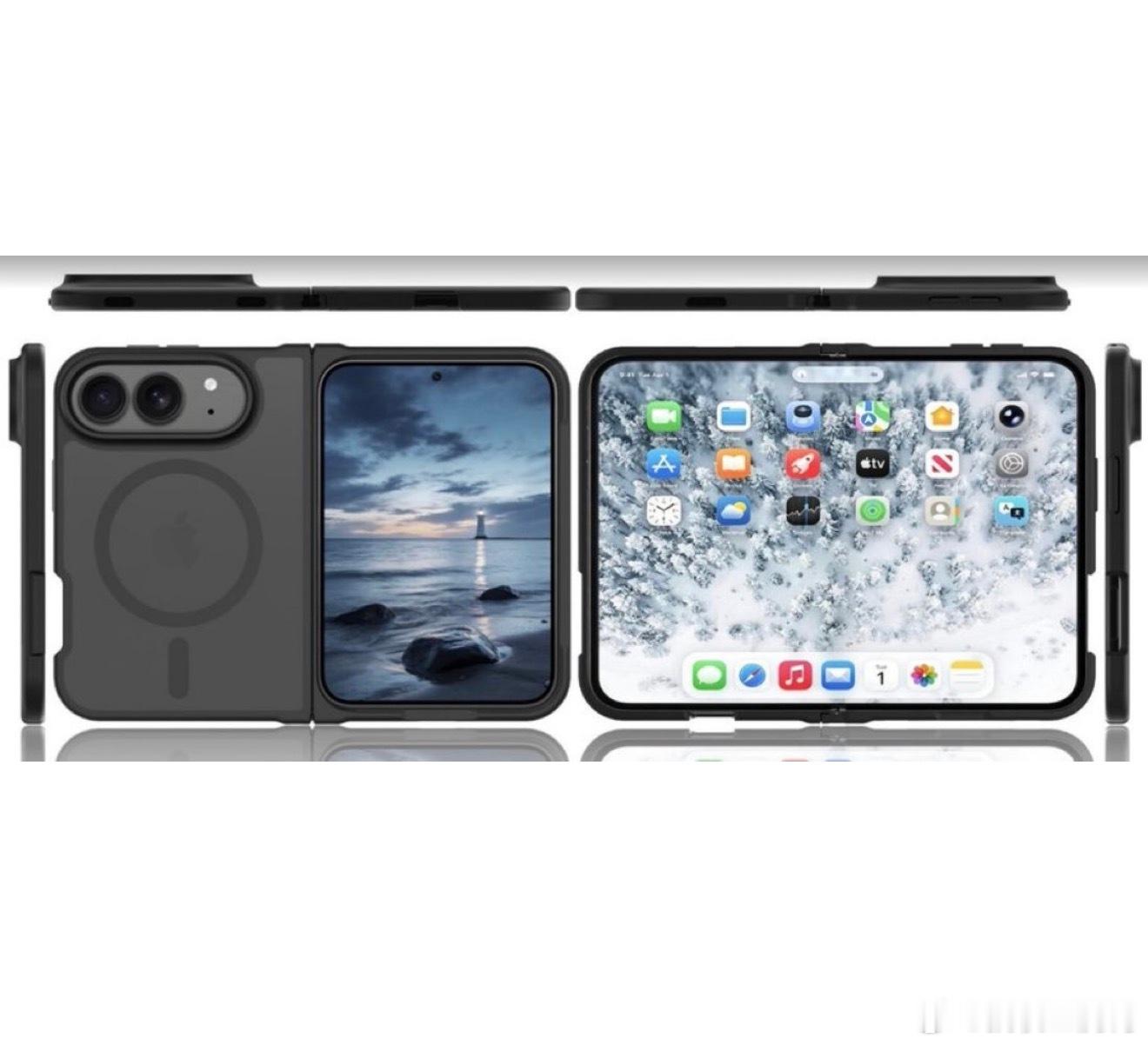 【iPhoneUltra保护壳曝光】海外有商家把果子折叠屏带壳照泄露了，外观看来