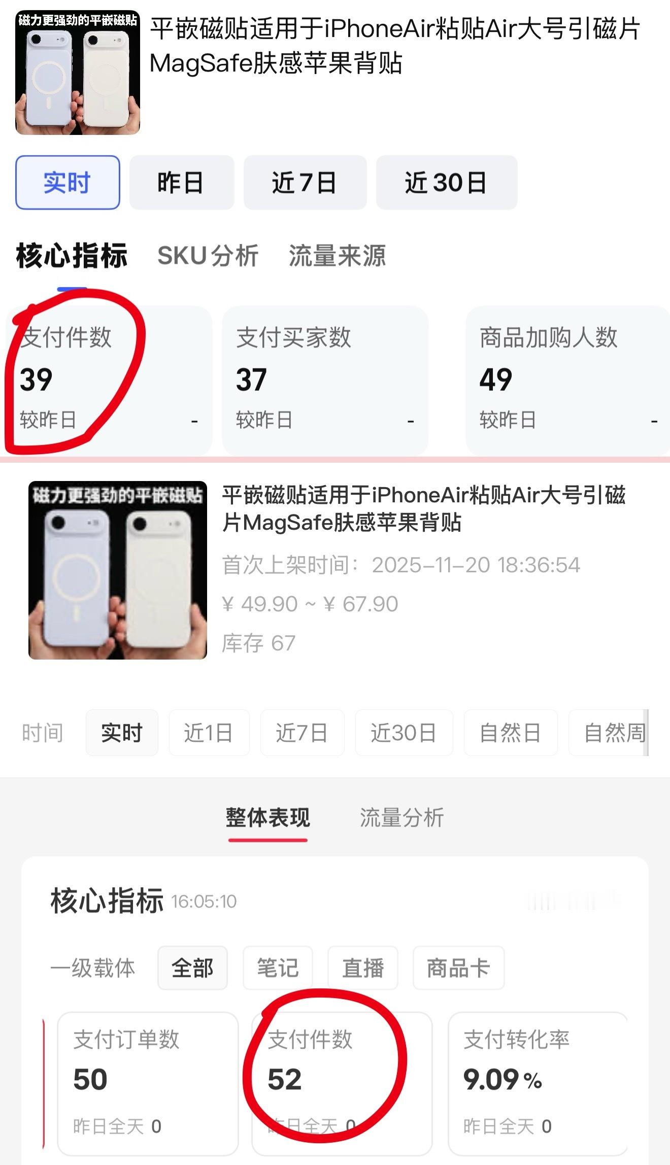 iPhoneAir 磁贴到目前为止支付件数是91件，内部竞猜活动可以预见的是我已