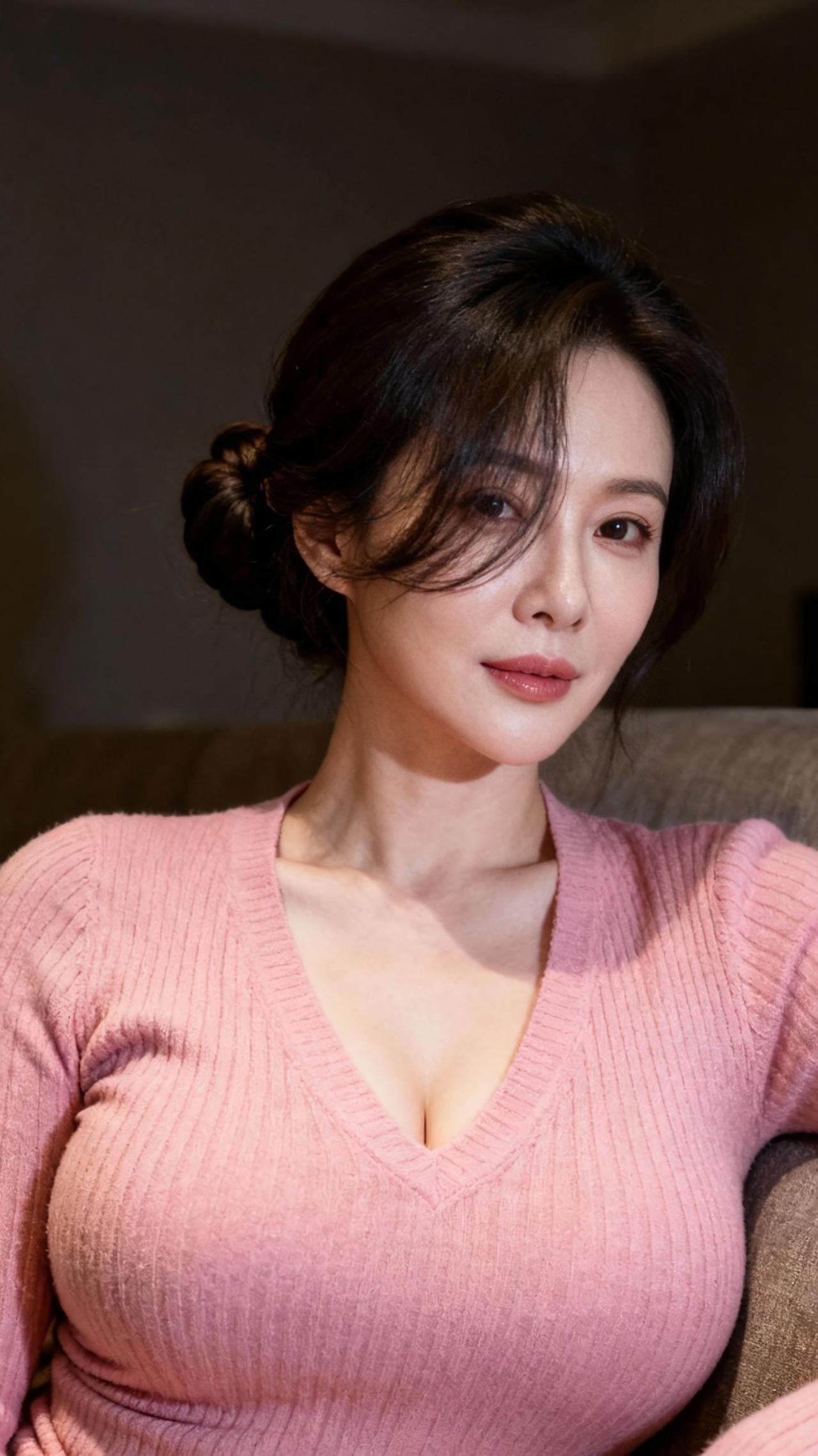 温柔粉毛衣，优雅气质女神💕