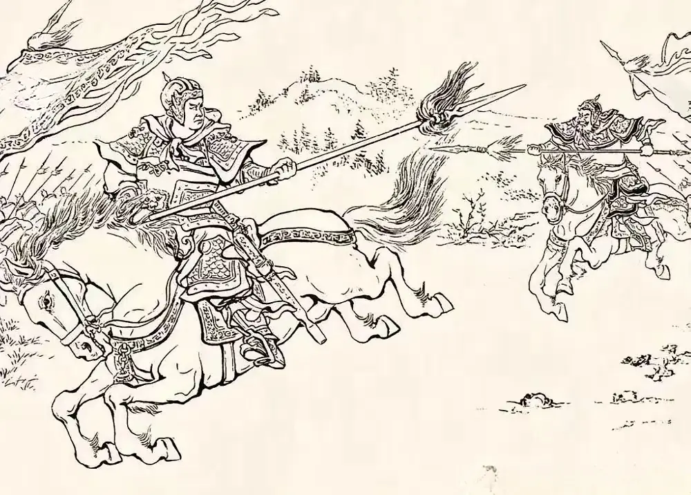 “有种你别跑……”两军相遇阵势对圆，双方互相亲切问候了对方，随后大怒拉...