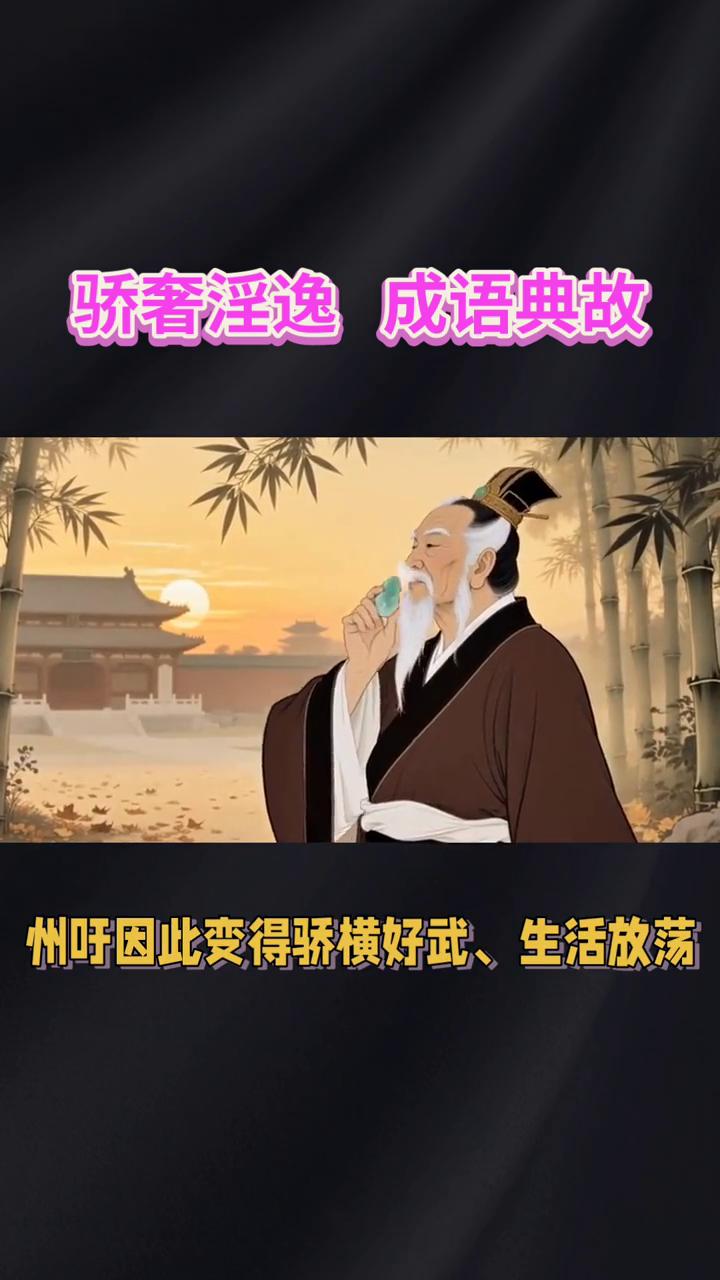骄奢淫逸成语典故。
你知道"骄奢淫逸"这个成语背后隐藏着怎样的历史教训吗？一个被