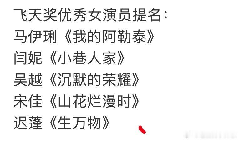 不至于吧，生万物环女主提名啊[傻眼]有点可惜 ​​​