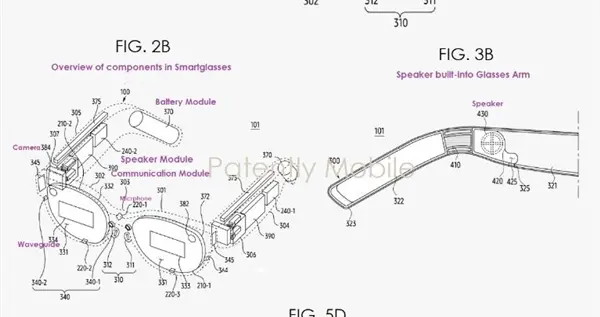三星智能眼镜专利曝光：集成扬声器，支持AR/VR显示和AI功能