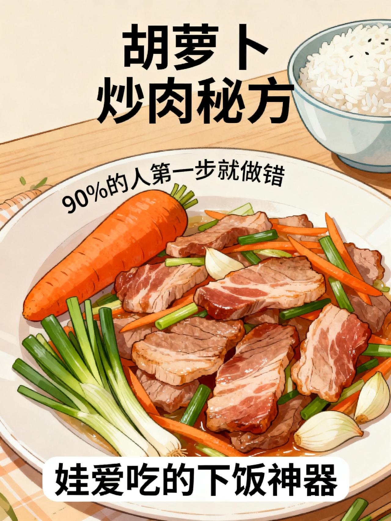 原来炒胡萝卜不能直接就下锅，多加这一步，孩子抢着吃
藏在老厨师私藏的胡萝卜炒肉秘