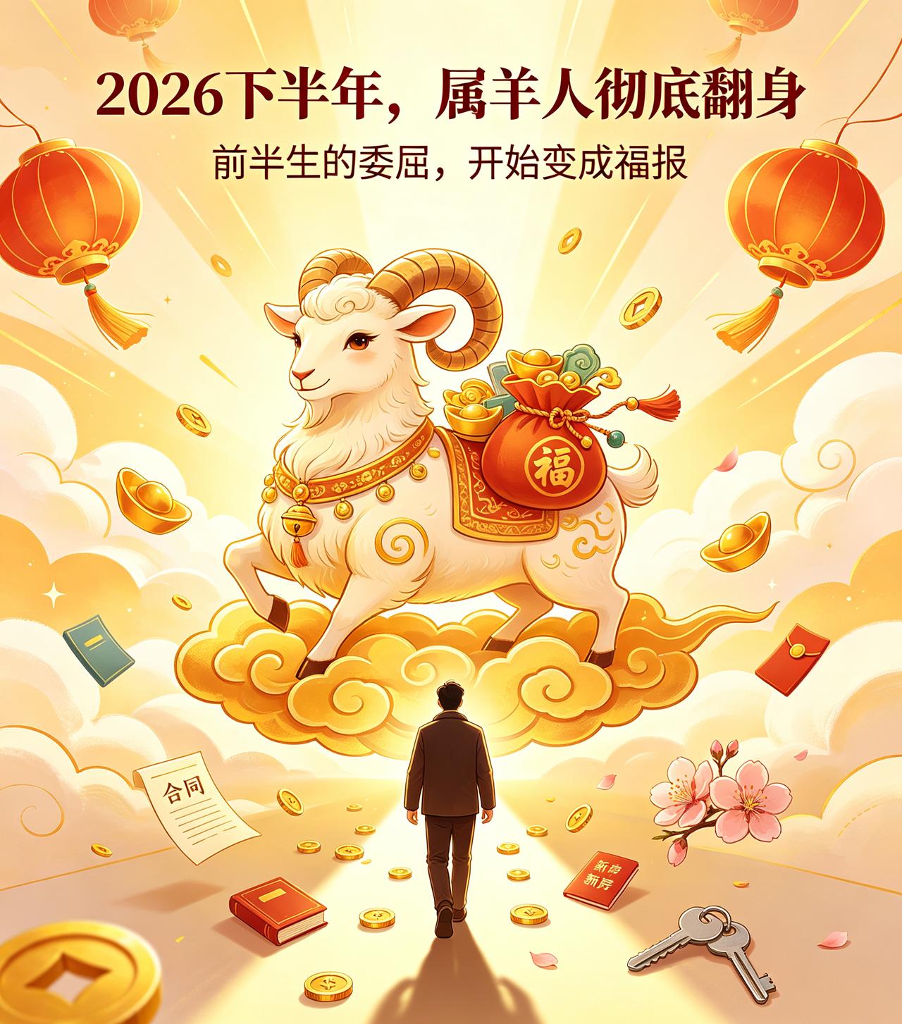 前半生处处吃亏隐忍，
属羊人第三波富贵大运，
2026下半年彻底翻身[微风]
 