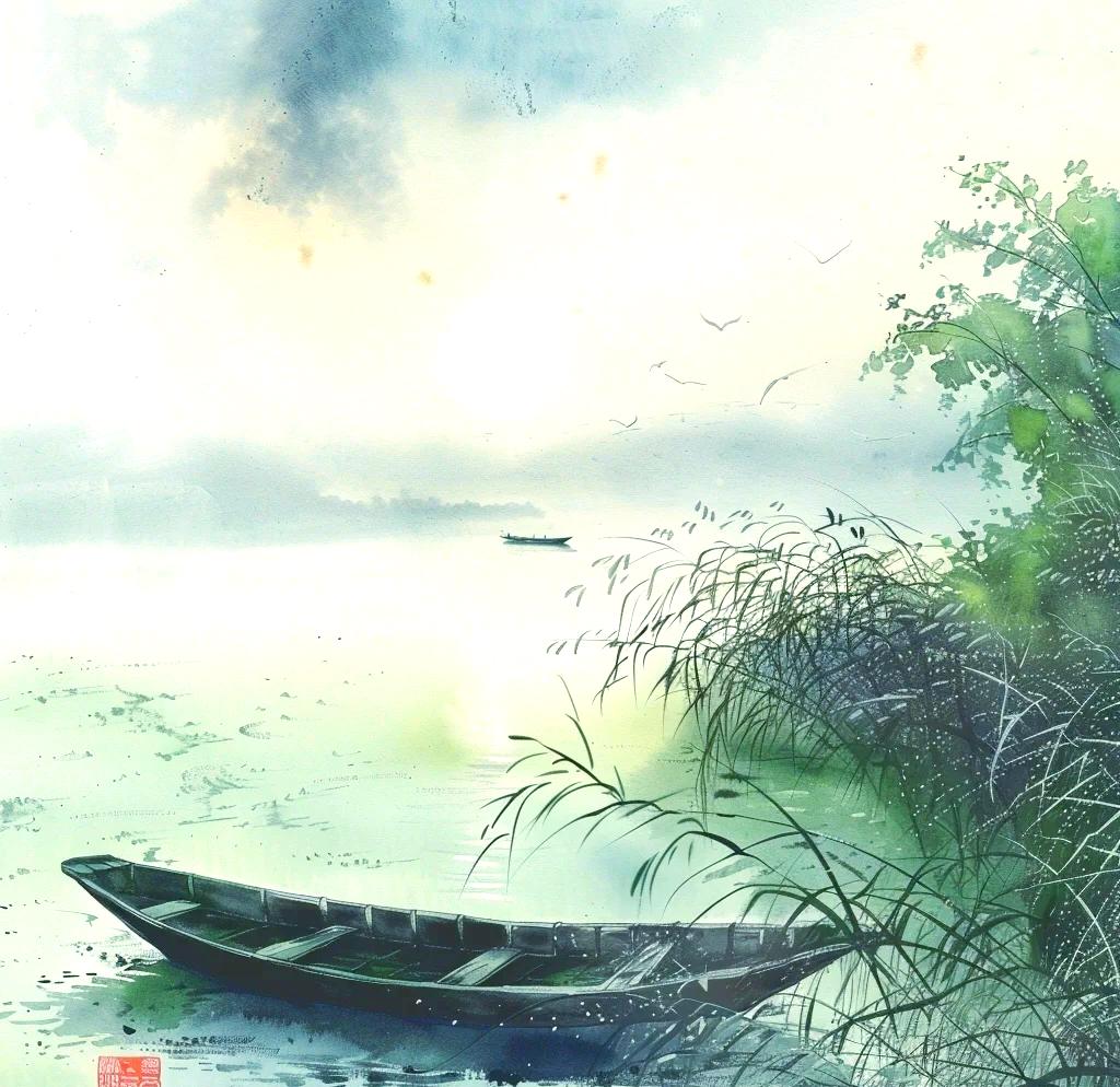 下联：雨润荒村酒旆低

赏析：此联以“雨润”对“风拂”，“荒村”对“野渡”，“酒
