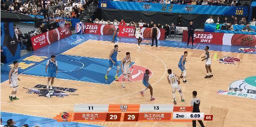 孙铭徽和胡金秋打了个挡拆二人转，反过来赵睿和周琦也来一个，精彩啊北京男篮vs广厦