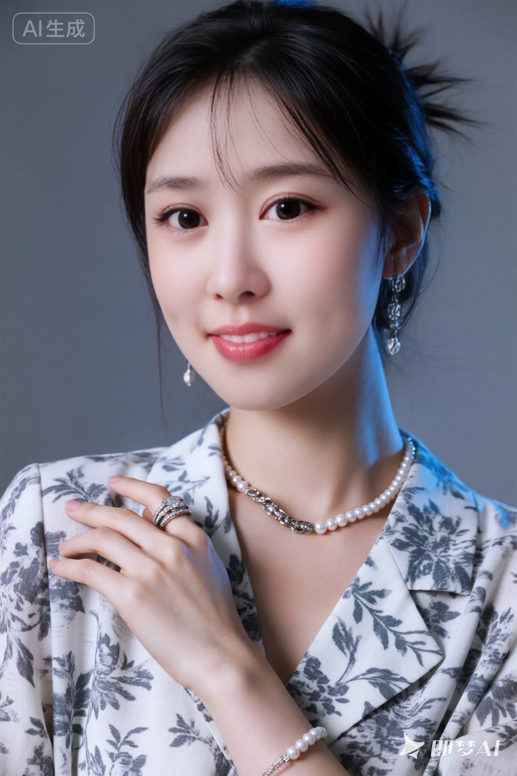 优雅气质，珠宝闪耀，完美妆容，时尚穿搭