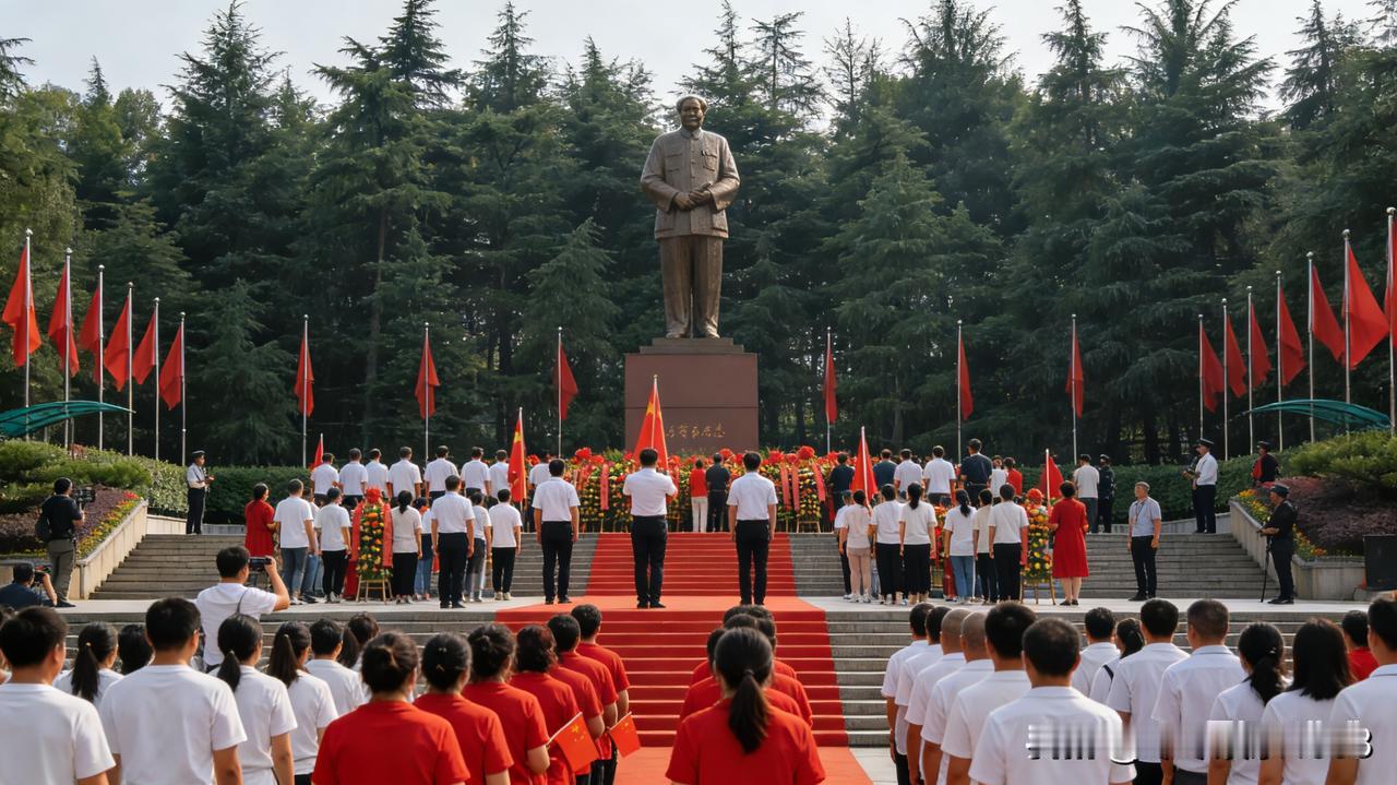 在韶山广场，你会遇见一种罕见的 “无声震撼”：几万人挤在一起，却连手机铃声都自觉